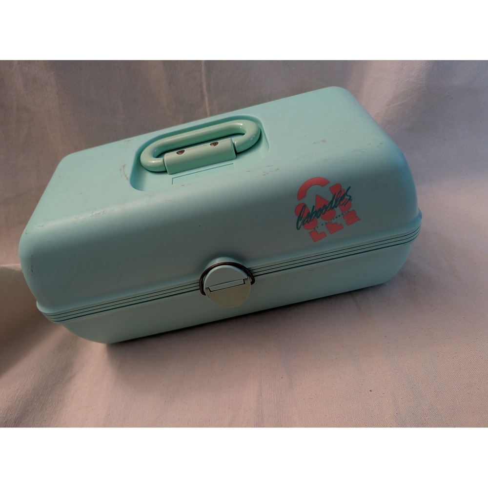 Vintage Caboodles of California Makeup Case Mint Green 90s Organizer Model 2600